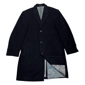 CALVIN KLEIN Wool & Cashmere Black Business Casual Pea Coat Trench Mens 40R